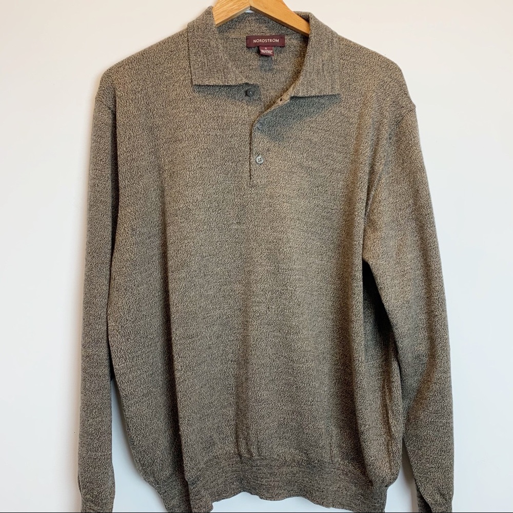 John W. Nordstrom merino wool sweater polo italian